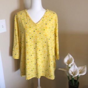 Yellow polka dot shirt